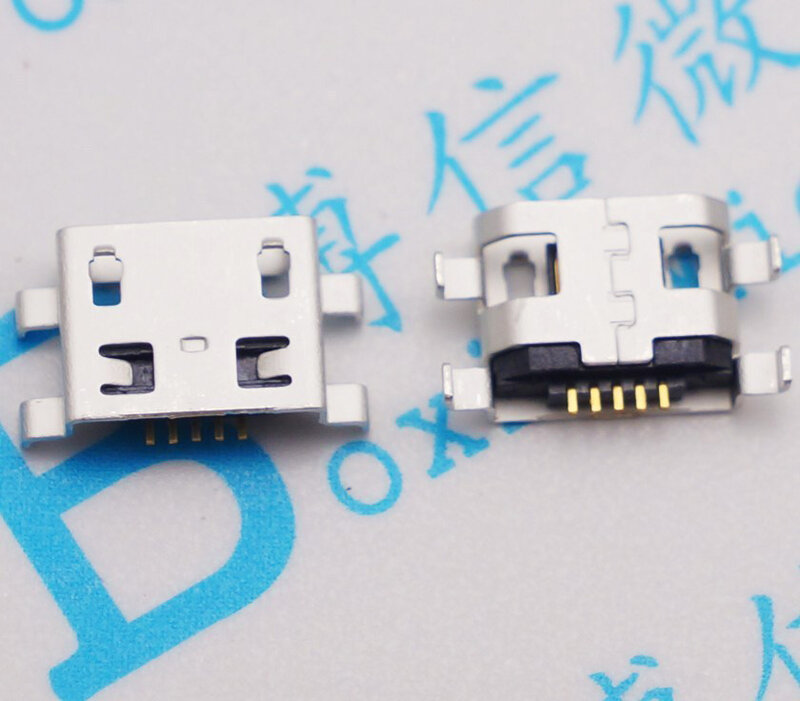 موصل أنثى Micro USB/type B بدون جانب ، 100 قطعة ، 5pin ، 0.8 مللي متر ، موصل أنثى جانبي ، مقبس USB صغير ، للهاتف الخلوي