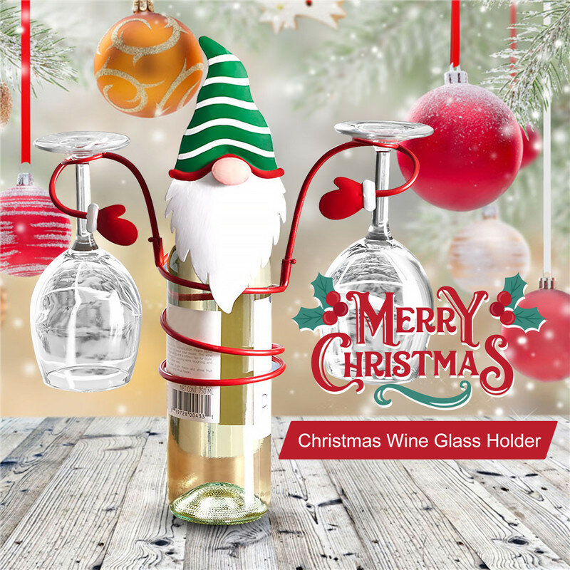 Праздничные держатели для стеклянных бутылок вина, Рождественское украшение, тематический Органайзер, стойка для рабочего стола для домаш...