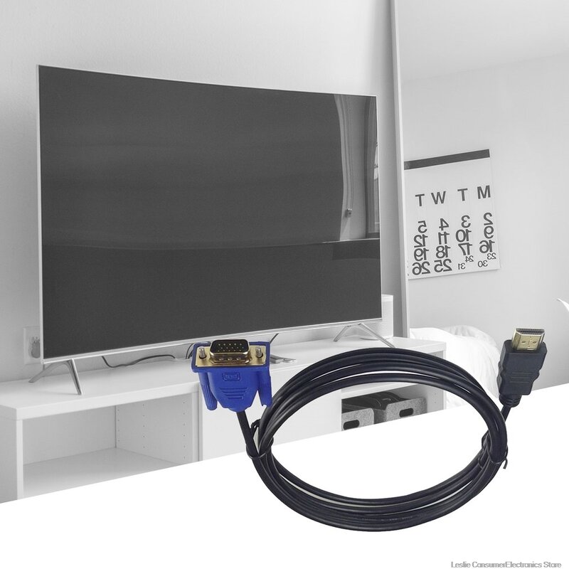 1 M z wejściem HDMI, kabel HDMI-kompatybilny z VGA 1080P HD z Adapter Audio kabel HDMI-kompatybilny z kabel VGA dropshipping