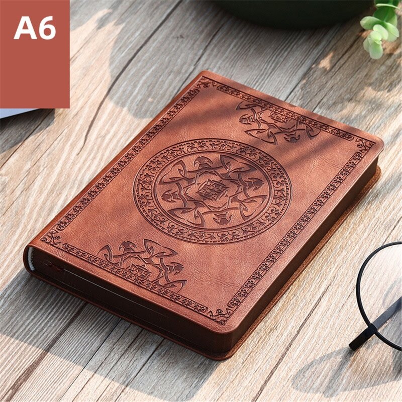 Portable Vintage Pattern PU Leather Notebook Diary Notepad Stationery Gift 