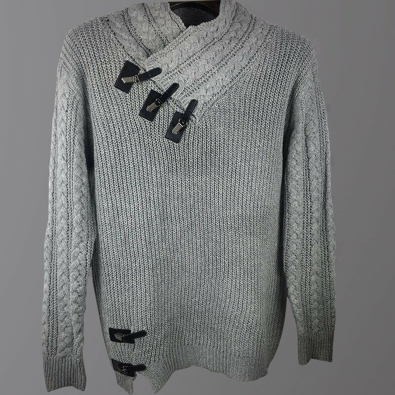 Suéter de punto para hombre, prenda de vestir masculina, Estilo Vintage, cálido y a la moda, informal, de tejido sólido