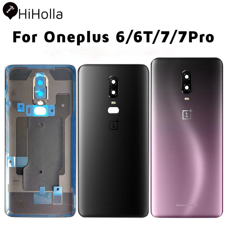 NEW Back Cover Oneplus 6 6T 7 Pro Back Battery Cover Glass Door One Plus 6 Rear Housing Glass Case Oneplus 7 Battery Cover