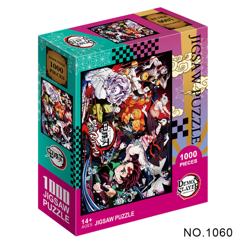 1000 Buah Seri Kartun Jigsaw Anime Puzzle Demon Slayer Kimetsu No Yeyang Kertas Kamido Tanjirou Hadiah Mainan Edukasi Anak-anak