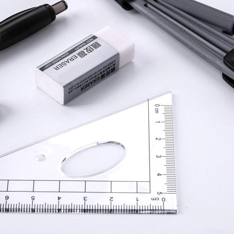 New 8PCS/Set Drawing Compass Ruler Kit Students School Stationery Examination Math Learning Tools Gifts