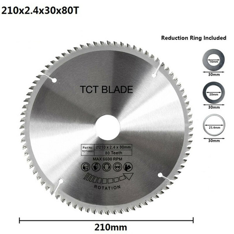 1Pcs 185/210/250Mm 60T/80T Zaagblad Haakse Slijper Wiel Discs voor Hout Snijden Carbide Cutting Disc