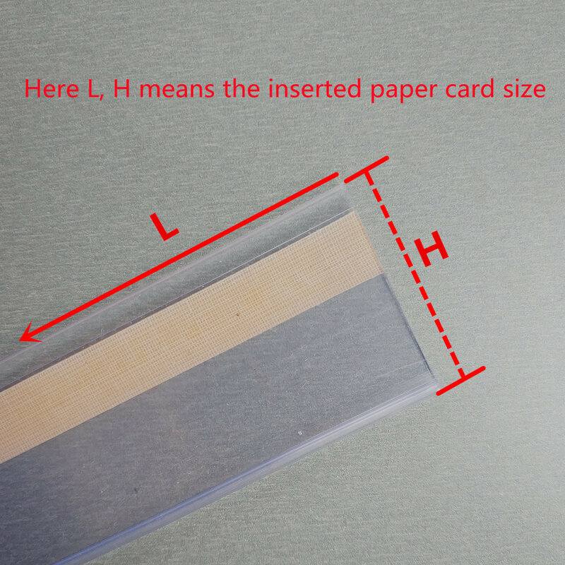 Tempat Klip Data Rak PVC Plastik Tempat Tanda Harga Barang Dagangan Tampilan Label dengan Pita Perekat Di Bagian Belakang 100 Buah