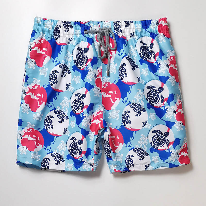 Vilebre homem roupa de banho herringbones tartarugas mais novo verão calções casuais estilo da moda dos homens calções bermuda praia quin558
