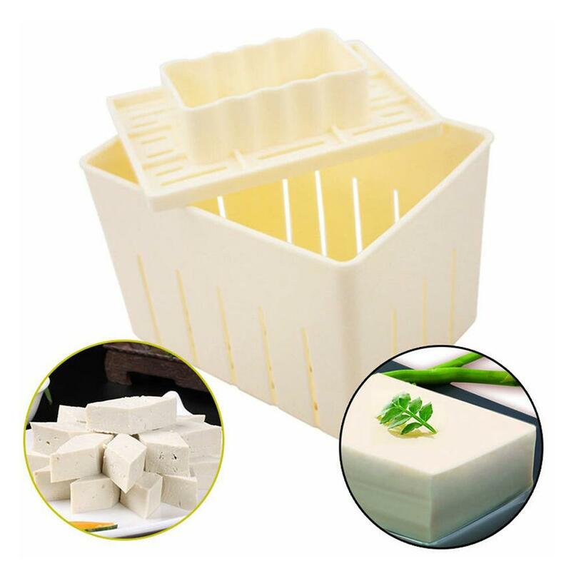 1pc diy plástico fabricante de tofu caseiro imprensa molde kit tofu que faz a máquina conjunto soja pressionando molde com queijo pano cozinha