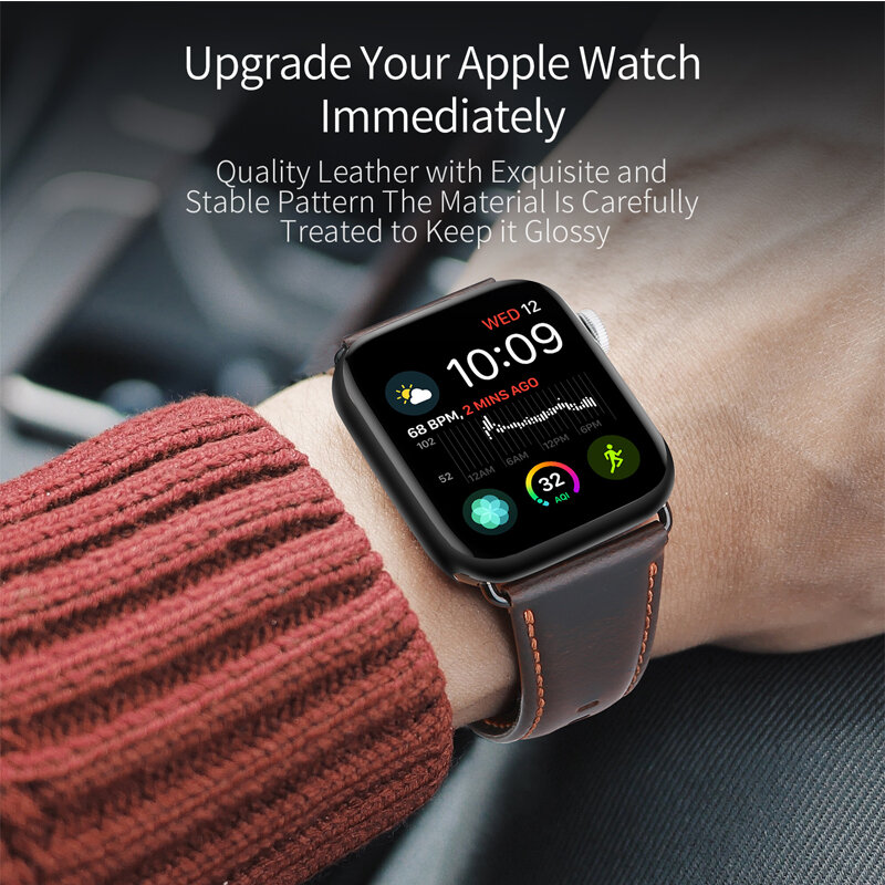 Pulseira para apple assistir banda correa iwatch série 5 4 3 2 alta qualidade pulseira de couro 44mm 40mm 42mm 38mm apple relógio 4 acessórios