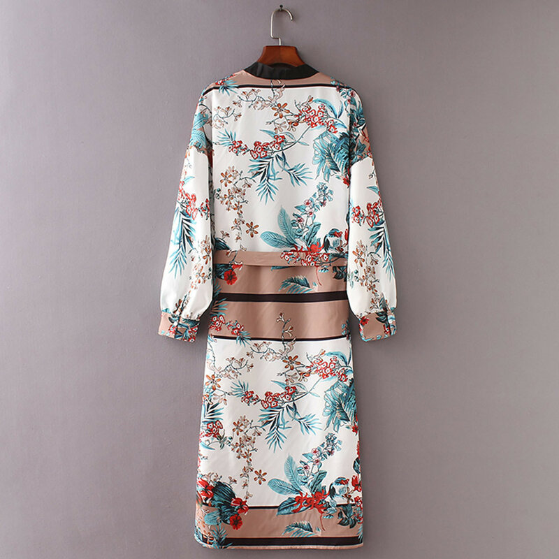 2021 Mới Dài Áo Khoác Cardigan Kimono Nữ Áo Dây Băng Khăn Choàng In Áo Cardigan Kimono Top Thể Làm Áo Đi Biển