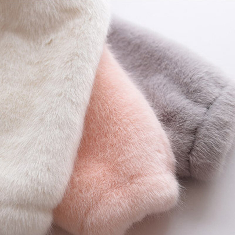 ウサギの模造毛皮の冬のおむつ,女性用の人工毛皮のコート,フード付きの柔らかいプラスサイズ,赤いジャケット,4xl,5xl,2021