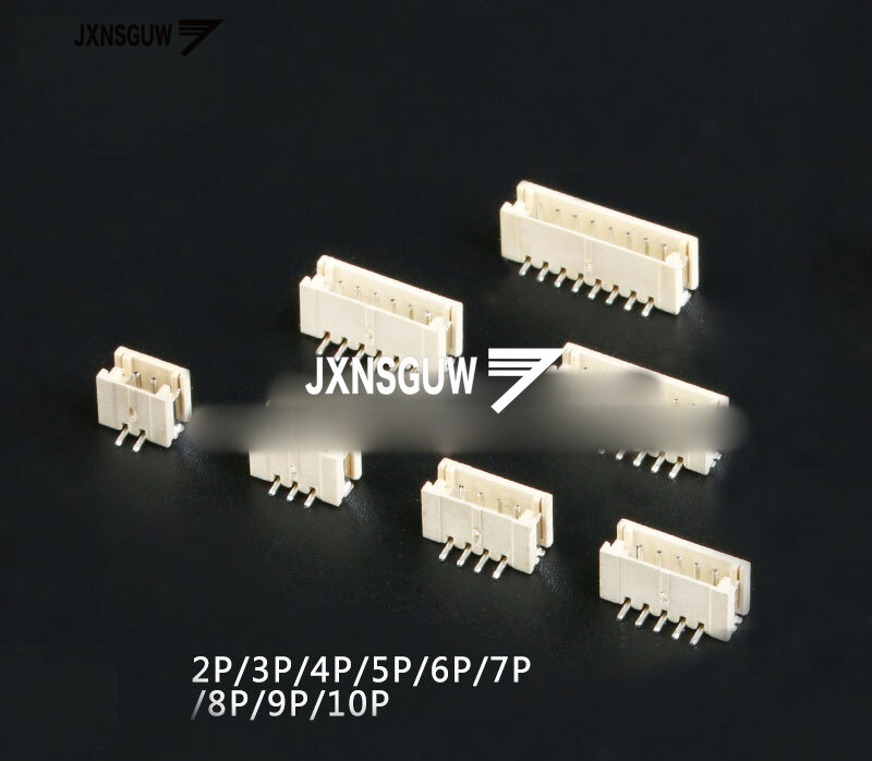 20 pces zh1.5mm 2p/3p/4p/5p/6p/7p/8p/9p/10p conector de pasta vertical soquete de remendo