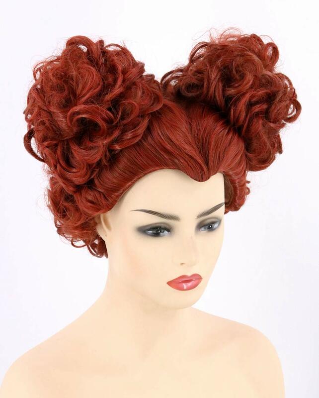 Winifred sanderson fantasia hocus pocus curto auburn cosplay perucas de cabelo sintético para mulher