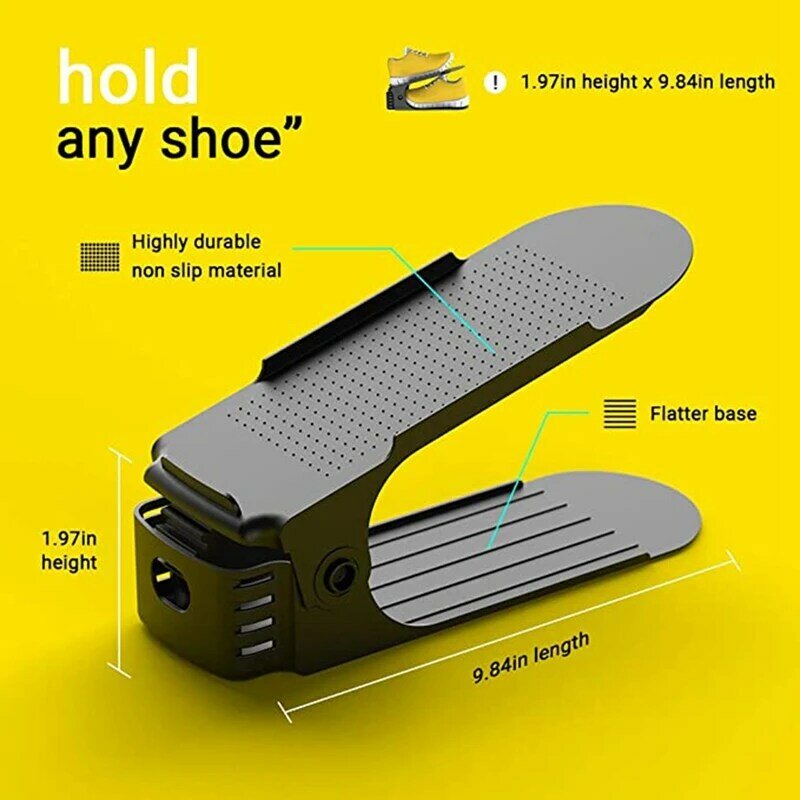 Organizador de sapatos para armário, suporte ajustável para guardar sapatos, prateleira com 15 peças