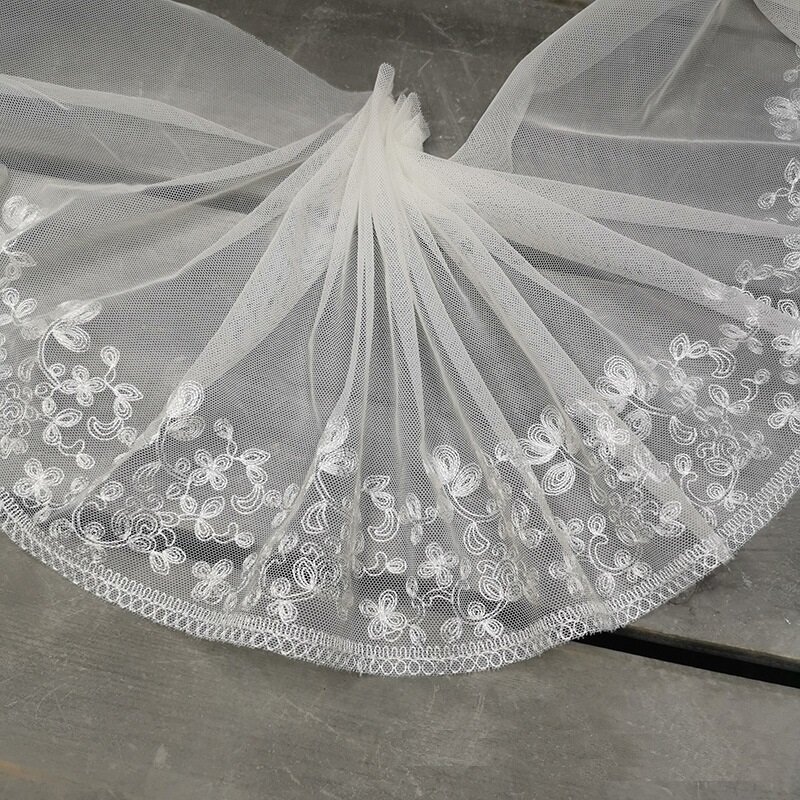 3 metry koronka z haftem ażurowym suknia ślubna ozdoba do spódnicy DIY dodatki odzieżowe