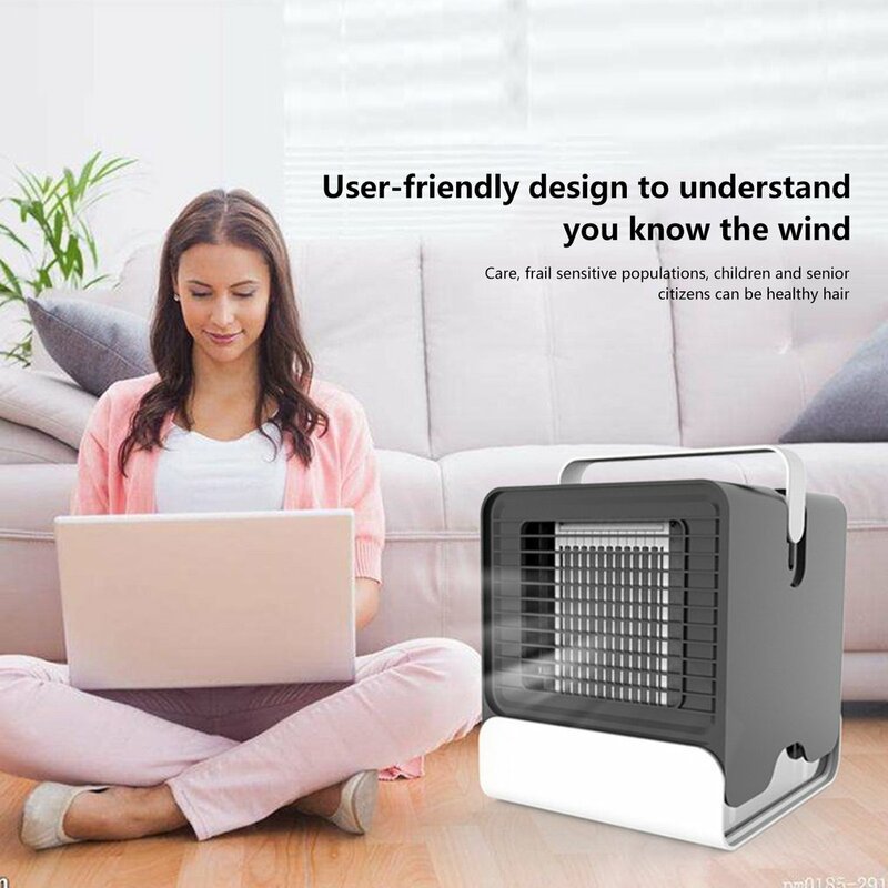 Mini ventilador de aire acondicionado de anión, Enfriador de escritorio, refrigeración de oficina, ventilador de refrigeración para dormitorio y hogar