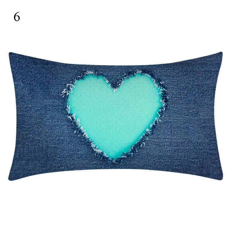 1 Buah Sarung Bantal Romantis Sarung Bantal Biru Hijau Dekorasi Rumah Kamar Tidur 30X50Cm Poliester Bantal Sarung Bantal Dekoratif Grosir