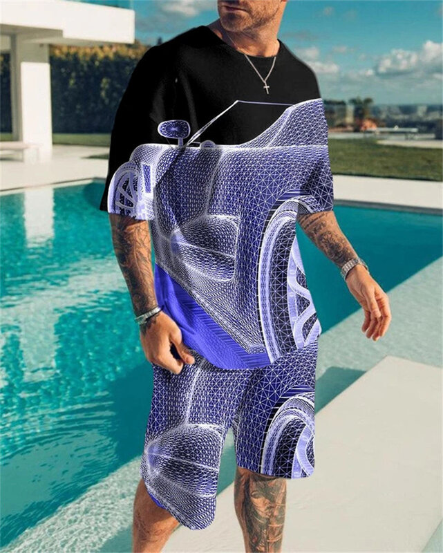 Pantaloncini Estivi da Uomo Pantaloncini da Casa Casual con Logo Ducati Stampati in 3D