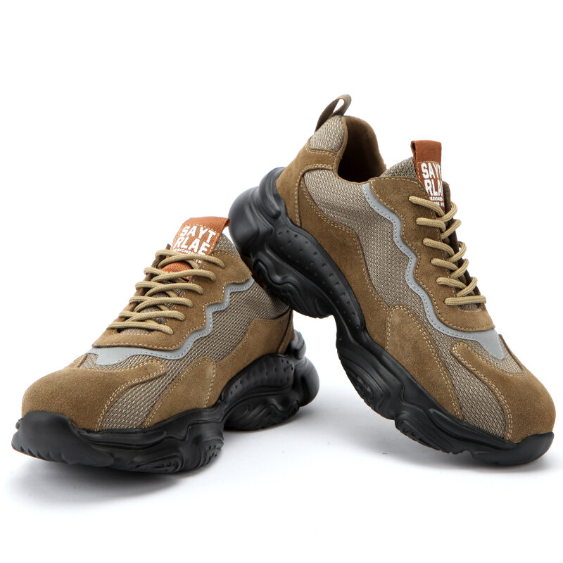 2021 antigolpes Zapatos protectores de seguridad para hombre calzado de trabajo ligero con punta de acero 