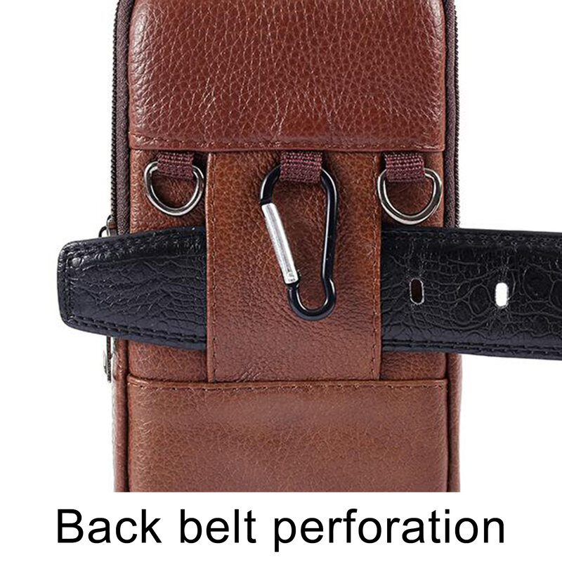 Männer Außen Faux Leder Gürtel Taille Tasche Handy Karte Halter Fall Tasche