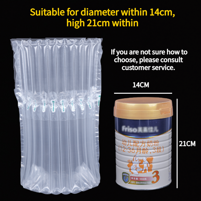 Bolsas de columna de aire de leche en polvo, embalaje inflable de amortiguación, envoltura protectora de burbujas antipresión, 20 piezas