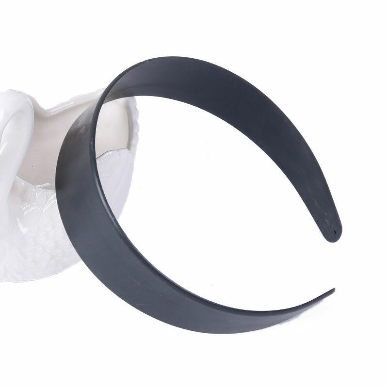 New 10pcs/lot 2.5/2.8/3.8/4cm Wide Plastic Flat Headband for Women Girls Black White Hairbands Pad for DIY Bezel Hoops Material