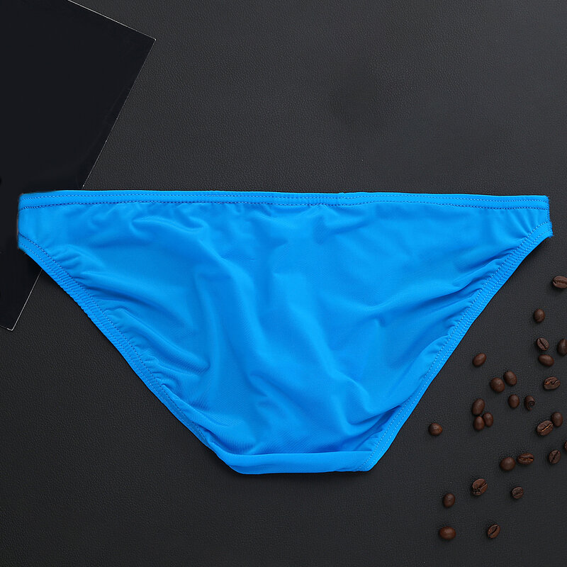 New Fashion Men Shorts Underwear Men's Sexy Ice Silk Mini Briefs Bikini Underpants Man U Convex Ultra Thin Panties Hombre