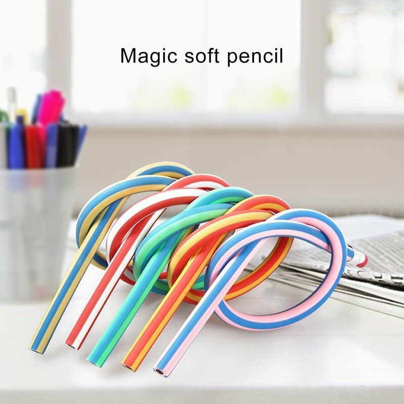 Crayon souple pliable avec gomme, accessoire de papeterie pour étudiants