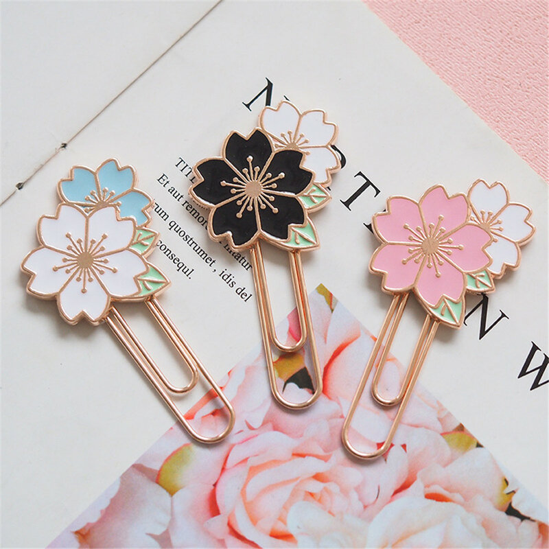 Cherry Sakura Colorful Paper Clip Bookmark Promotional Gift Stationery School Office Supply