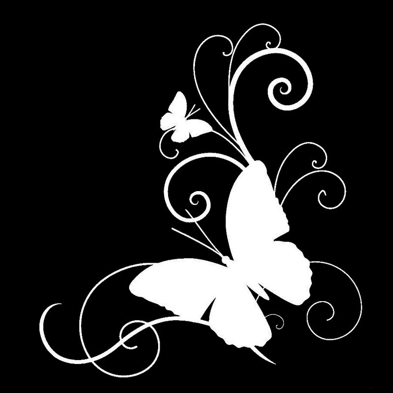 Ctcm15.2cm-16,6 cm водонепроницаемая крышка с бабочкой, персонализированная фотография цветов, черный/серебряный цвет, Виниловая наклейка
