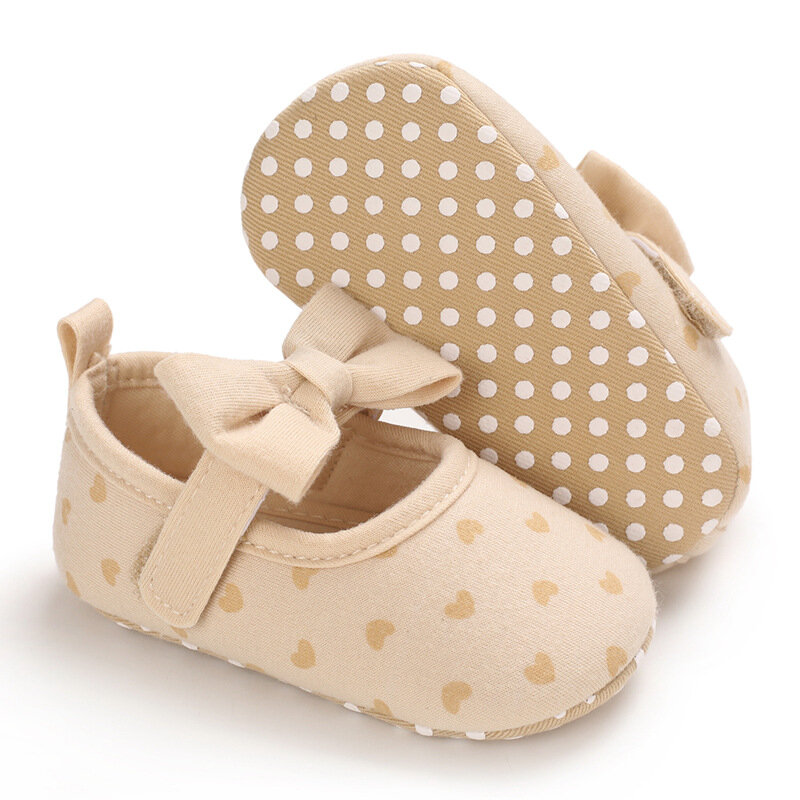 Zapatos de cuna para niña recién nacida, zapatillas de suela suave con lazo, 0 a 18M