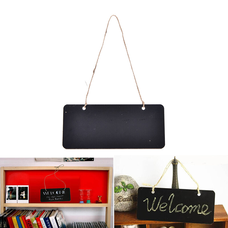 Wooden Mini Blackboard Chalkboard Message Sign With Hang String Wedding Party Decoration Marriage Supplies 18.5*8cm