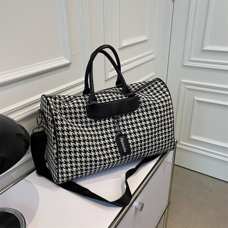 GNWXY borsa da viaggio di grande capacità borsa a tracolla per bagagli da donna borsa da palestra scozzese al gusto straniero di moda borsone da uomo leggero