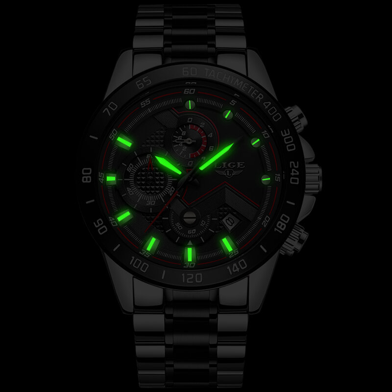 2020 LIGE 새로운 군사 스포츠 시계 망 패션 방수 시계 남자 비즈니스 시계 날짜 쿼츠 시계 크로노 그래프 + 상자