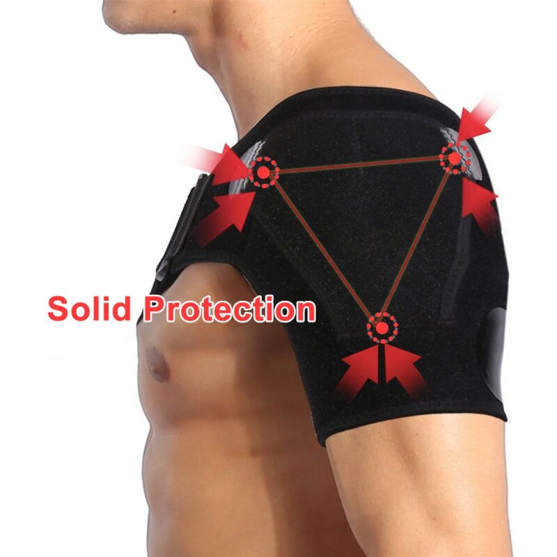 Unisex Adjustable Breathable Gym Sports Care Single Shoulder Support Back Brace Guard Strap Wrap Belt Band Pads Black Bandage
