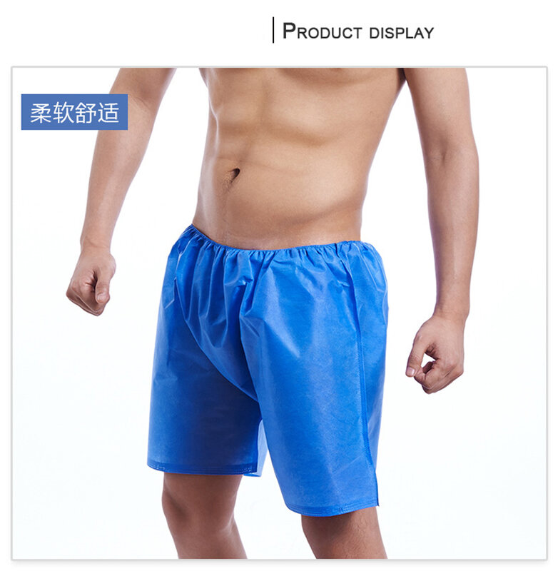 10pcs/lot  Blue Mens Thin One Time Use Boxer disposable Breathable  underwear for travel sauna beauty house massage home shorts