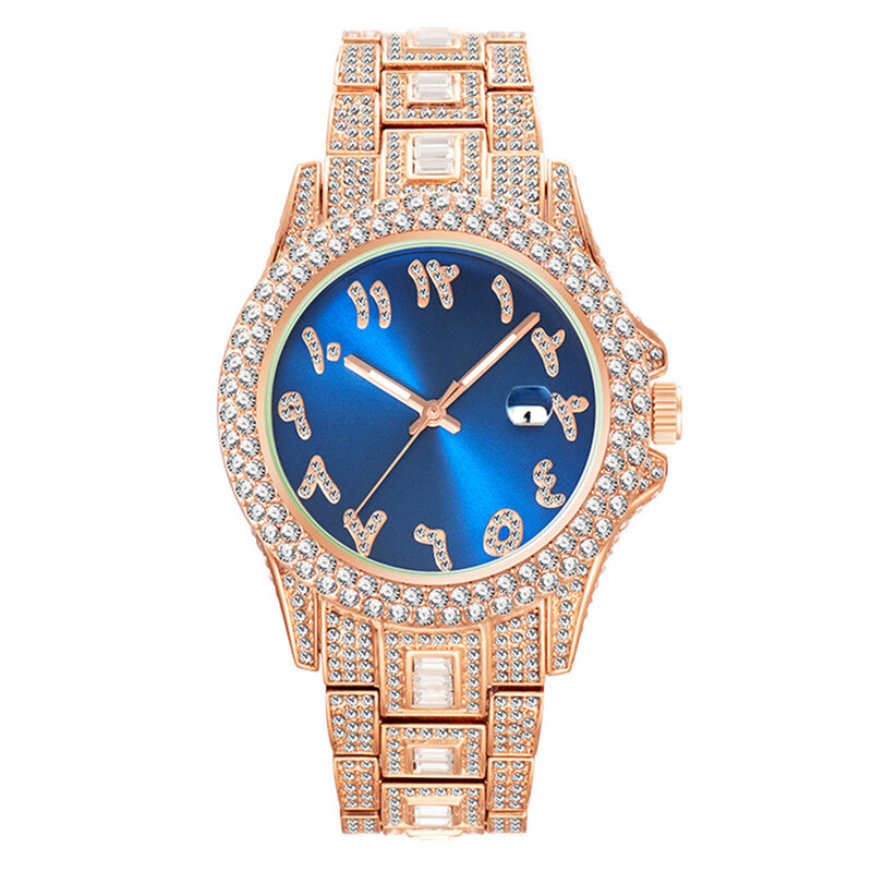 Iced Out Horloge Diamant Luxe Hip Hop Quartz Heren Horloge Trend Fashion Waterdicht Horloge Relogio Reloj Hombre 2021
