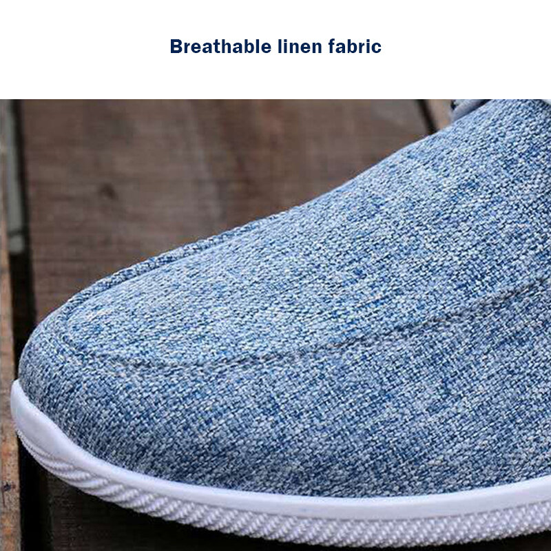 Men Casual Shoes Canvas Breathable Driving Shoes Men Loafers Soft Comfortable Mens Flats Shoes Non-slip Lazy Fisherman Loafers