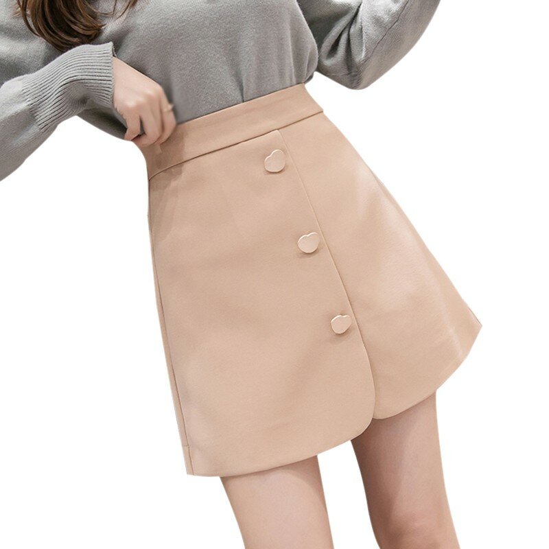Mulher saias de verão estilo coreano selvagem retro suave cintura alta emagrecimento fino cor sólida a linha saia moda retro saias