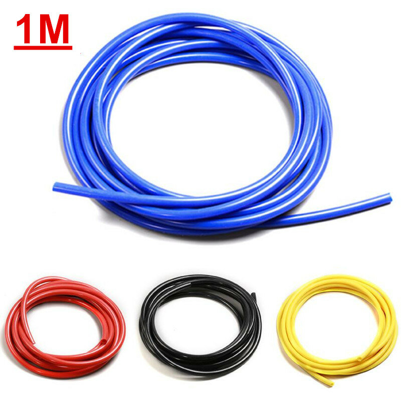Tubo de aspiración de silicona Universal, 1M, 3mm/4mm/6mm/8mm, tubería de silicona, azul, negro, rojo, amarillo, accesorios para coche