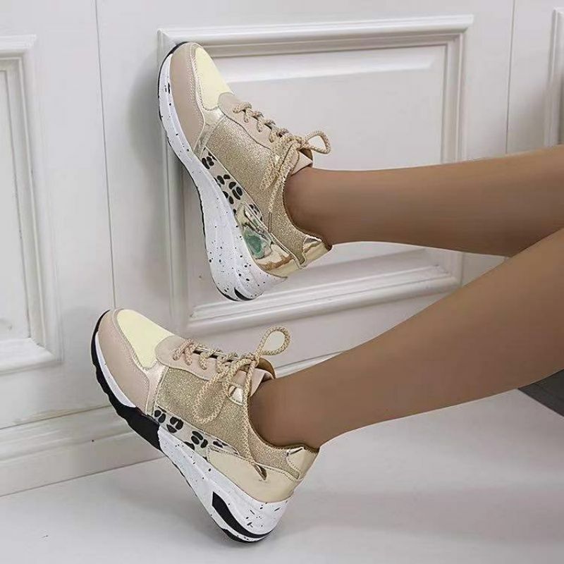 Zapatos de tacón de cuña con tiras cruzadas para mujer, zapatillas informales ligeras con estampado de leopardo y lunares, zapatos de viaje con costura, KZ036