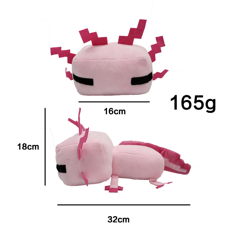 Axolotl – peluche douce en forme de dinosaure rose, jouet de décoration de lit pour chambre d'enfant
