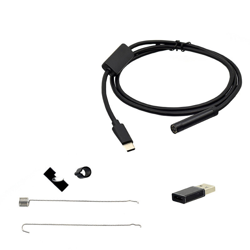 5.5mm/7mm Endoscope Waterproof 480P USB Borescope Underground 1-3.5m Flexible Inspection Camera Head for Type c Android Phone PC