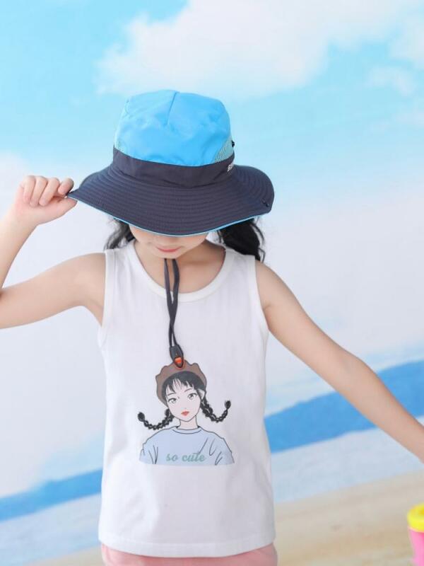 Sombrero de playa Unisex que combina con todo, gorro de dibujos animados para niños, protección Uv para bebés, Panamá