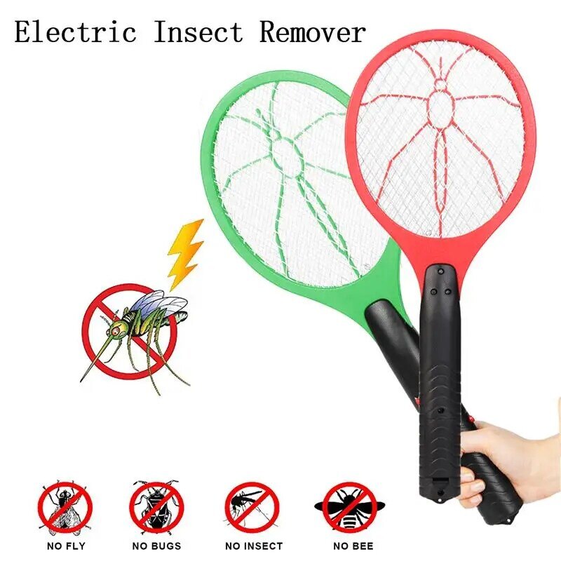 3 capas de insectos Mosquito inalámbrico eléctrica de la energía de la batería mosca Mosquito matamoscas de insectos raqueta de insectos de malla error raqueta