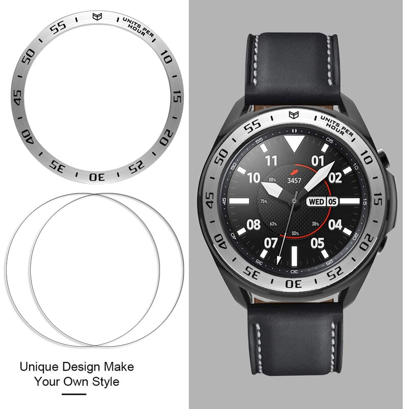 Anel de vidro para samsung galaxy watch, anel protetor de tela com antiarranhões para galaxy watch 3 e 41mm