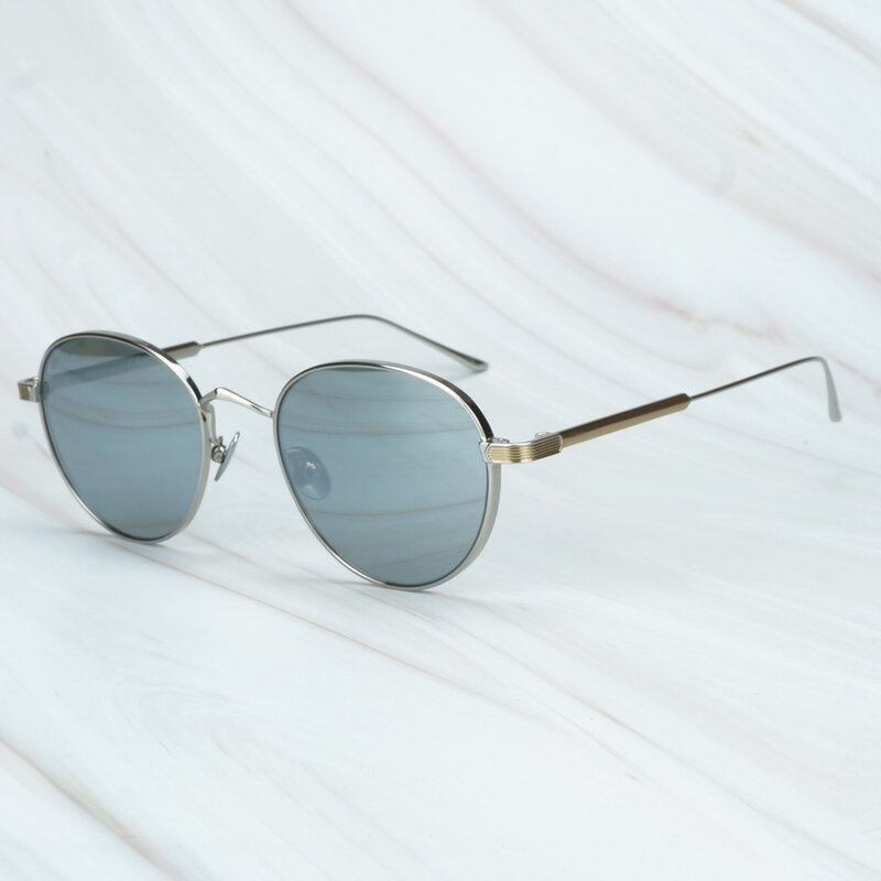 Óculos de sol masculino espelhado, óculos de sol da moda, vintage, com 2 tons, armação para prescrição 009s s