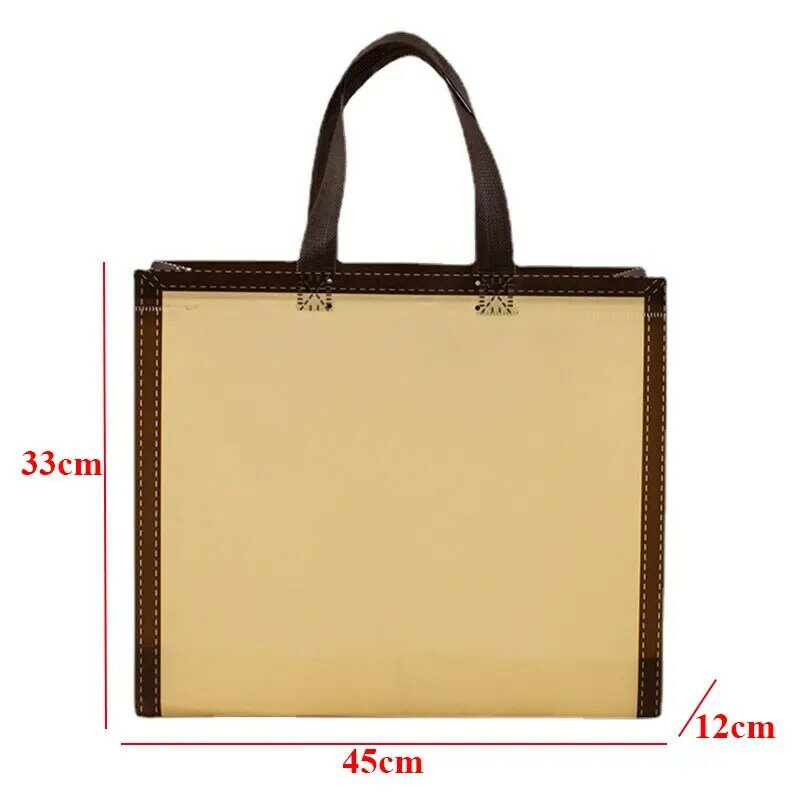 Reusable Shopping Bag Large Capacity Solid Color Women Shoulder Tote Non-woven Environmental Shopping Handbag 32x28x10cm