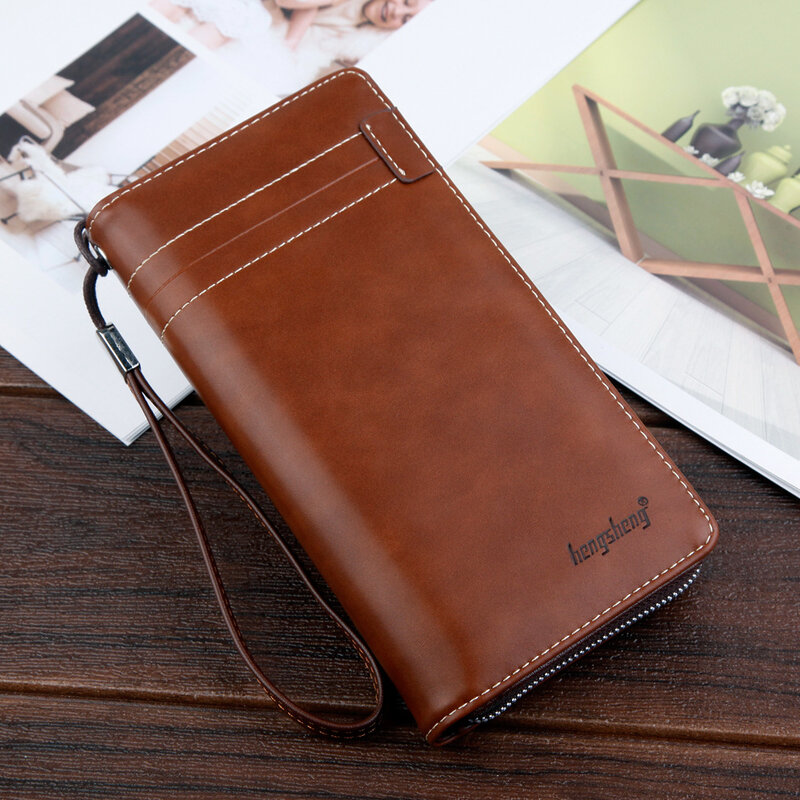 JIFANPAUL-남성용 클러치 지갑, 남성용 긴 지퍼, 유럽 및 미국 지갑, 대용량 지갑, 휴대폰 가방