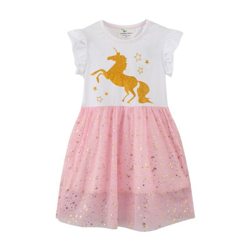 Jumping Meters-vestidos de princesa para niñas, tutú de fiesta de unicornio, traje de moda para niños, malla, 2022
